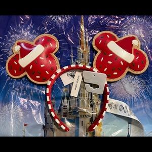 Disney Parks Cookie Christmas Holiday Mickey Minnie Mouse Ears Headband 2021 NWT